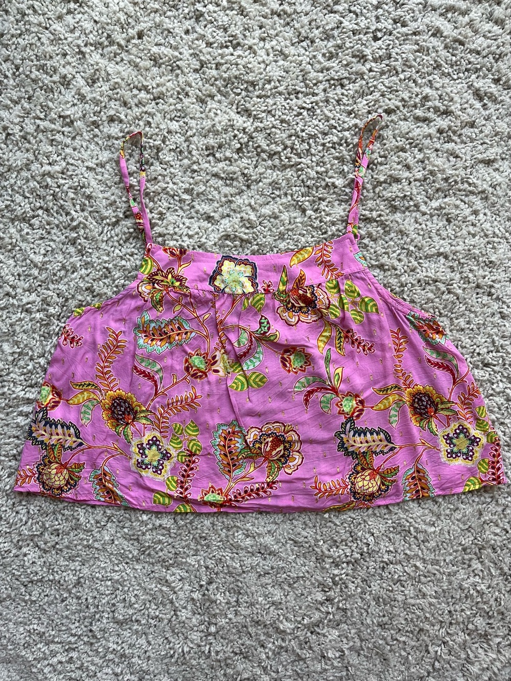 Aerie Pink Flowy Floral Tank Top